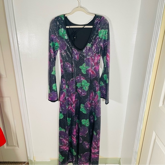 NEW Anthropologie The Wolf Gang Lenee Sequin Maxi Dress Floral Cocktail Wedding - Picture 10 of 10